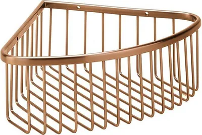 Produktbild von BAMBER Eckseifenkorb Messing Gold Kupfer matt 265x90x205 mm für Bad & Küche >> zum Bohren