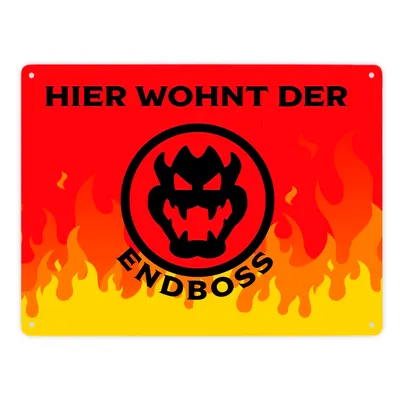 Produktbild von Hier wohnt der Endboss Metallschild XXL mit Endboss Motiv