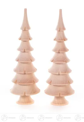 Produktbild von Massivholzbäume natur, 2-teilig (14,5cm) von Dregeno Seiffen