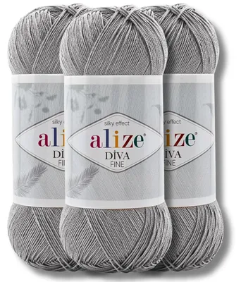 Immagine prodotto di Alize 3x 100g Diva Fine, filato di lana, tinta unita, adatto per uncinetto e maglia (87)