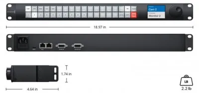Immagine prodotto di Blackmagic Design Videohub Master Control Pro, Nero, LCD, 482 mm, 117,9 mm, 44,2 mm, 1 kg