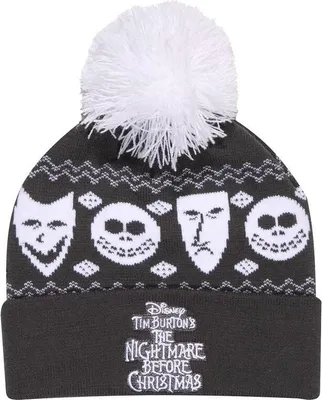 Obrázek produktu pro Nightmare Before Christmas Bobble Hat Grey Uni Misfits Snow Beanie One Size