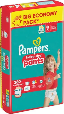 Produktbild von Pampers Baby-Dry Pants Gr. 9 (19+ kg) 2 x 40 Stück Windelhosen Big Economy Pack
