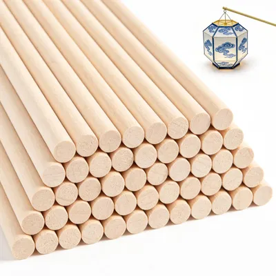 Image de Pieds de lanterne en bois - 50 pièces - Pour lanternes - 300 x 6 mm