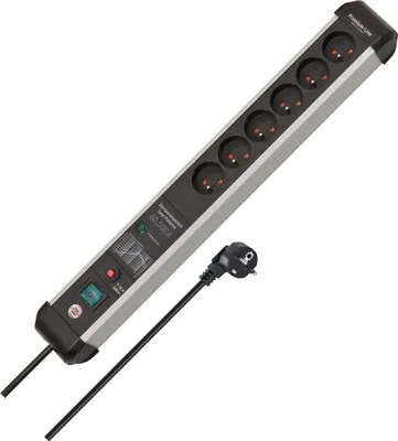 Obrázek produktu pro BRENNENSTUHL Premium Protect-Line PDU, 6 zásuvek, 3 m, stříbrná/černá, s vypínačem a přepěťovou ochranou