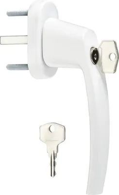 Produktbild von Fenstergriff 45° Raster abschließbar 28 x 151 x 62 mm weiß