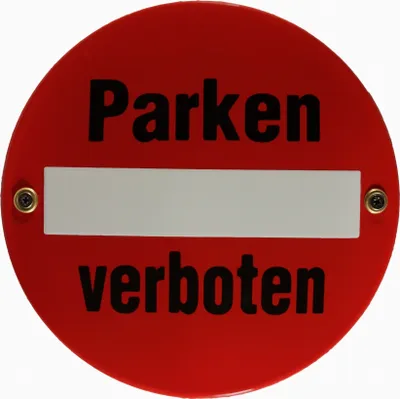 Produktbild von Emaille Schild Parken verboten Verkehrsschild Verkehrszeichen Emailleschild Verbotsschild Warnschild