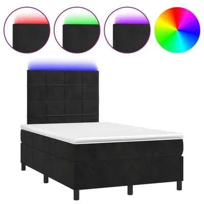 Immagine prodotto di Letto a Molle con Materasso e LED Nero 120x200 cm in Velluto