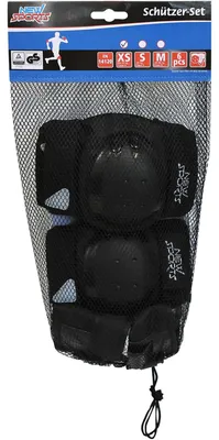 Produktbild von New Sports Schutzset Kinder XS schwarz - Skate Schutz bis 25kg