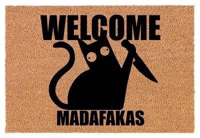 Image de TabPrint Paillasson Coco WELCOME MADAFAKAS 60x40cm