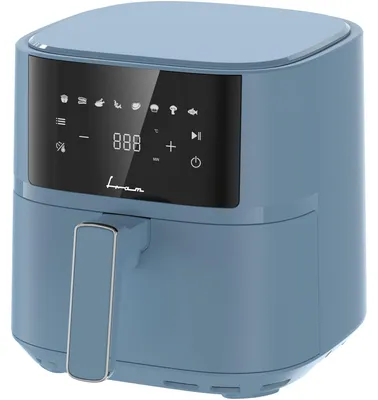 Obrázek produktu pro Horkovzdušná fritéza Fram FAF-B6BL17SQ, 1700W-2200W, kapacita 5,7 L, 8 přednastavených programů, elektronický ovládací panel, maximální doba přípravy: 60 min, modrá