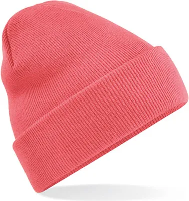 Image de Beechfield B45 | Original Cuffed Beanie Bonnet d'hiver - Couleur : Coral - Taille : One Size
