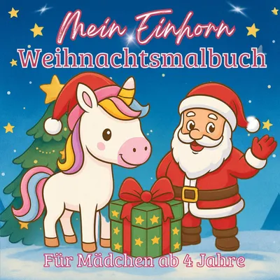 Produktbild von Mein Einhorn Weihnachtsmalbuch - 55 zauberhafte Motive zum Ausmalen