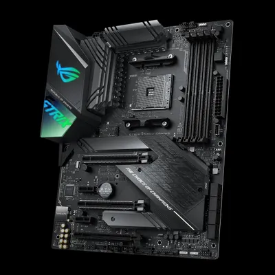 Produktbild von ASUS ROG Strix X570-F Gaming, AMD, Sockel AM4, AMD Ryzen 2000 Series, AMD Ryzen 3000 Series, DDR4-SDRAM, 128 GB, DIMM