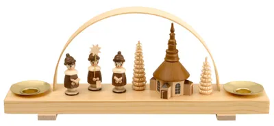 Produktbild von Schwibbogen Kurrende und Kirche natur BxHxT 27x10x5,5cm NEU