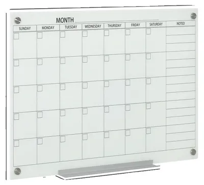 Immagine prodotto di Lavagna, 90x60 cm, superficie in vetro, montaggio a parete, cancellino incluso, set di 4 pennarelli
