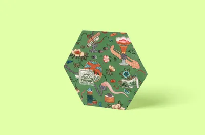 Produktbild von Manga Hexagon Wandbild | Größe in cm: 30 x 30