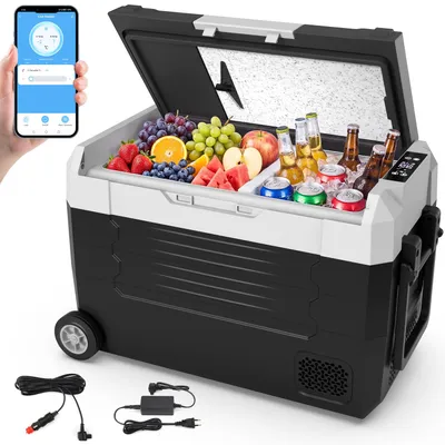 Produktbild von Kompressor Kühlbox 45L mit APP-Steuerung, Kühlbox Auto Kompressor mit 12/24V DC & 240V AC, tragbarer Kühlschrank Gefrierschrank Kühlschrank Kühler