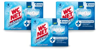 Produktbild von 3 x WC Net Toiletblock Ocean Fresh - Vorteilspackung - 3 Stücke