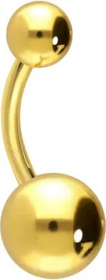 Produktbild von Bauchnabelpiercing Chirurgenstahl Bananabell Gold Stablänge: 10mm