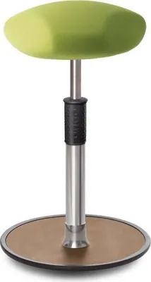Produktbild von Sitz- Stehhocker Free Tall Triangel Gestrick Hellgrün Chrom /Natur.