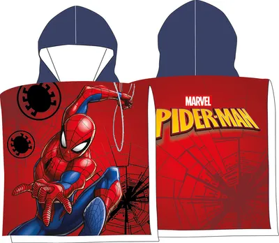 Produktbild von Spiderman Poncho Kinder-Kapuzenponcho, 110x55cm