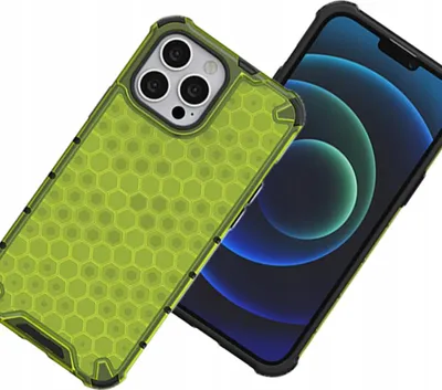 Image de Étui blindé en nid d'abeille avec cadre en gel Iphone 13 Pro Vert