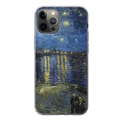 Produktbild von MuchoWow® Handyhülle Schutzhülle Hülle für iPhone 12 Pro Sternennacht über dem Orsay Paris - Vincent Van Gogh Silikon Softcase Handy Hülle - Abdeckung