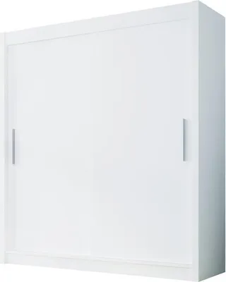 Produktbild von Easy4You D1 150 cm Weiß Schiebetüren Kleiderschrank 150x200x58 cm Schlafzimmermöbel, Aufbewahrung - Mehrzweckschrank - Farbe: Weiß