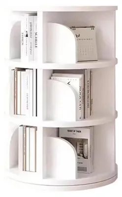 Produktbild von Drehbares Bücherregal 5 Ebenen Weiß 51x97cm Holz-Kunststoff-Platte