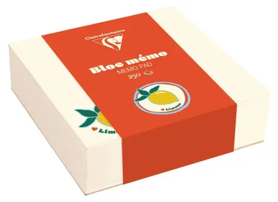Produktbild von Clairefontaine 4x Memoblock, 250 bedruckte Blätter, 9,8x9,8 cm 116271C