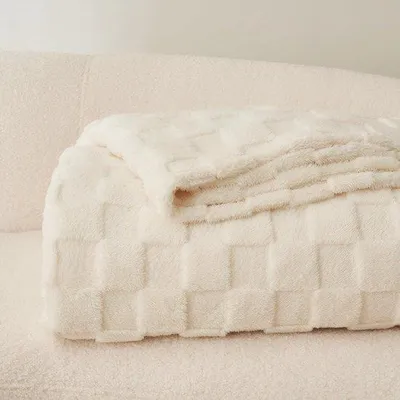 Immagine prodotto di Ibenzoa® Coperta in pile di cotone – morbida e calda, soffice coperta per divano 100 x 160 cm, 450 g, ideale per divano, letto e viaggi