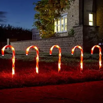 6er-Set Weihnachts-Gartenleuchten, 24 warmweiße LEDs, 25 cm