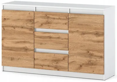 Zdjęcie produktu dla Komoda 120cm Aga Biala Wotan matowa z szufladami nowoczesna do salonu