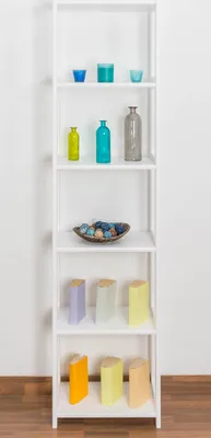 Produktbild von Regal Kiefer massiv Vollholz weiß lackiert Junco 54D - Abmessung 200 x 50 x 30 cm
