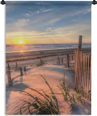 Produktbild von MuchoWow® Wandteppich Wandbehang Strand - Meer - Düne - Sonnenuntergang - Landschaft 150x200 cm Tapisserie Dekoration Wandtuch - Wandaufhängung - Moderner