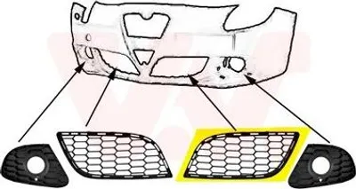 Produktbild von VAN WEZEL Lüftungsgitter Grill Stoßfänger für ALFA ROMEO GIULIETTA (940)