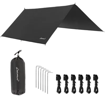 Imagen del producto de Lona impermeable para tienda de campaña, con ojales, anti-UV, color , dimensiones: 293x213 cm y 396x293 cm