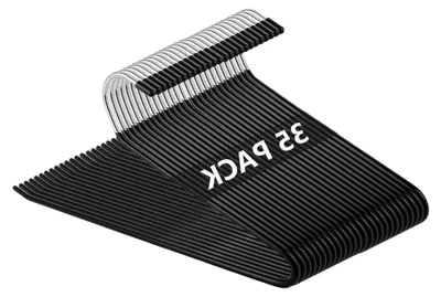 Produktbild von 35 Stück Hosenbügel Metall, 35 x 15 cm Kleiderbügel Hosen, rutschfeste Hosenbügel Platzsparend für Jeans, Handtücher, Stoffhosen, Hosen und Anzughosen