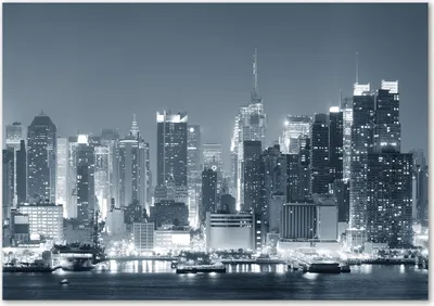 Produktbild von Tulup® Leinwandbild - 100x70 cm - Wandkunst - Drucke auf Leinwand - Leinwanddruck  - Sehenswürdigkeiten & Architektur - Schwarzweiß - Manhattan New York