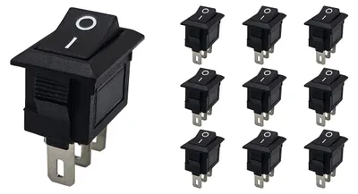 Produktbild von ProRide Mini-Wippschalter ON/OFF, 3-polig, 13 x 8 mm, Schwarz, 10 Stück