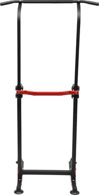 Obrázek produktu pro Power Tower stanice pro kliky/dipy – MK-4001H – výškově nastavitelná 165–210 cm – nosnost 150 kg – volně stojící – ocelový rám – černá barva