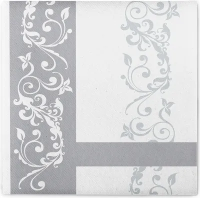 Produktbild von Sovie HORECA Serviette Hochzeit in Silber aus Linclass® Airlaid 40 x 40 cm, 50 Stück