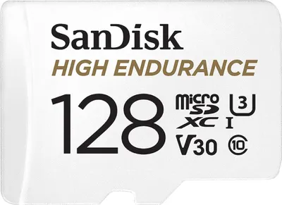 Obrázek produktu pro Paměťová karta SanDisk High Endurance microSDXC UHS-I U3 + adaptér 128 GB