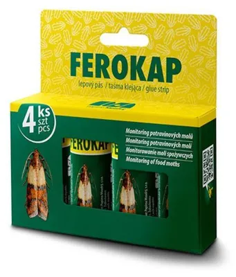 Immagine prodotto di Nastro antitarme FEROKAP, per tarme alimentari, striscia adesiva, confezione. 4 pezzi