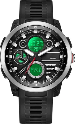 Produktbild von Watch Herren Digitaluhr Wasserdicht mit Weltzeit Doppelzeit Timer Alarm Stopuhr Analog Digital Outdoor Uhren für Jungen Jugendliche