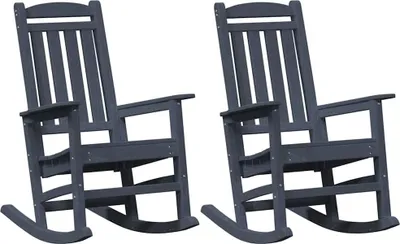 Immagine prodotto di vidaXL Sedia a dondolo, 2 pezzi, blu navy, polietilene