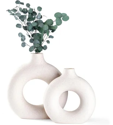 Productafbeelding van Vazen, pampasgras, keramiek, decoratie, bloemen, woonaccessoires, M+S, beige