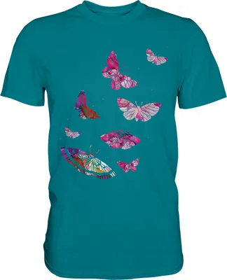 Produktbild von Lila Rosa Schmetterlinge T-Shirt – Diva Blue / S