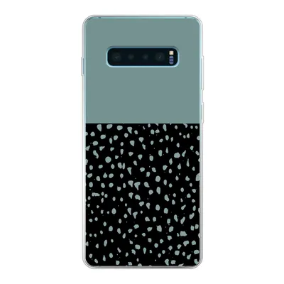 Produktbild von MuchoWow® Handyhülle Schutzhülle Hülle für Samsung Galaxy S10 Plus Polka dots - Grün - Schwarz Silikon Softcase Handy Hülle - Schutzhülle